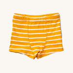 Little Green Radicals Yellow Gold Striped Organic Cotton Underwear Boxer Shorts