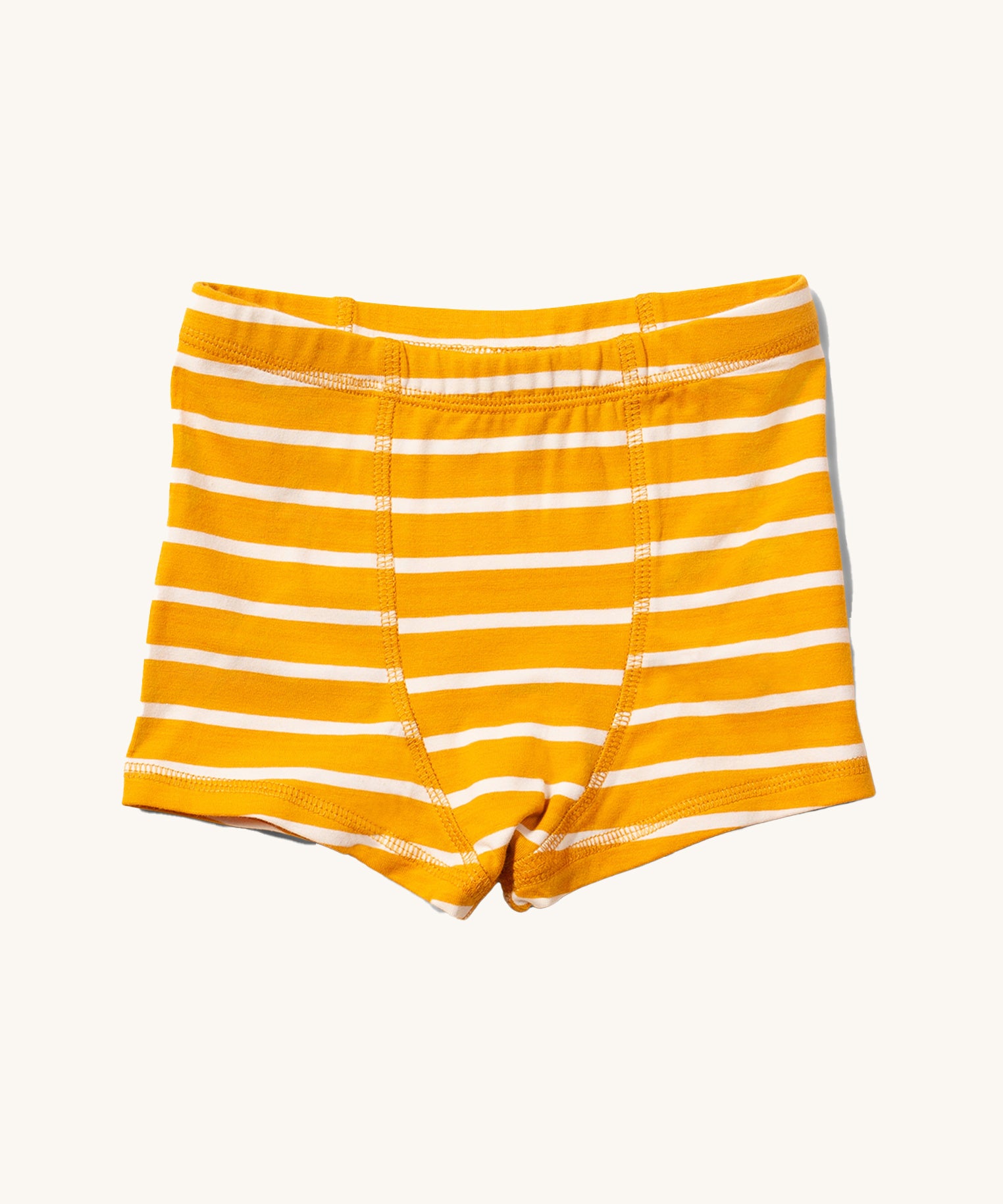Little Green Radicals Yellow Gold Striped Organic Cotton Underwear Boxer Shorts
