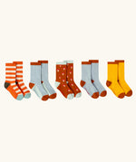 Little Green Radicals mushroom organic cotton socks 5 Pack.