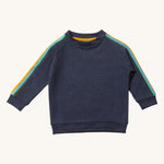 Little Green Radicals Navy Rainbow Raglan Sweatshirt