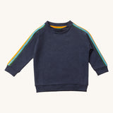 Little Green Radicals Navy Rainbow Raglan Sweatshirt