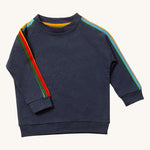 Little Green Radicals Navy Rainbow Raglan Sweatshirt