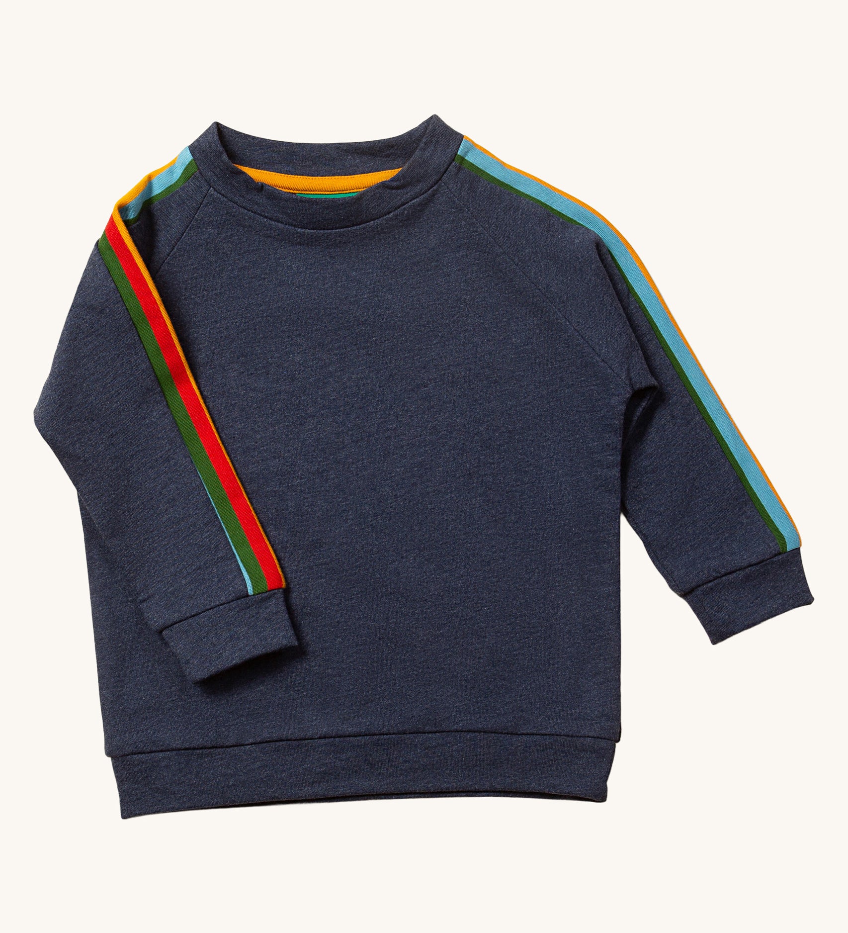 Little Green Radicals Navy Rainbow Raglan Sweatshirt