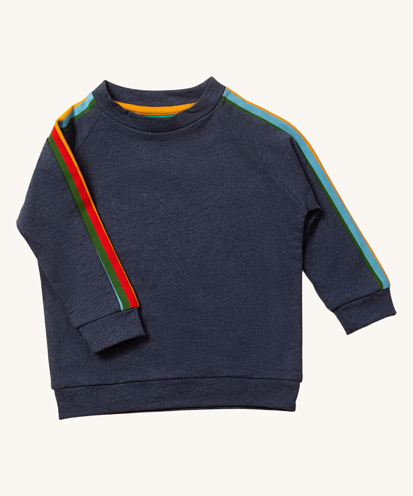 Little Green Radicals Navy Rainbow Raglan Sweatshirt