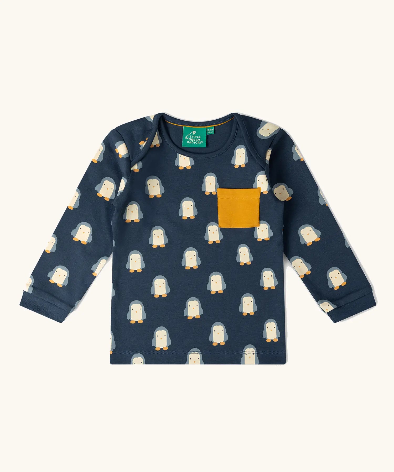 Long sleeved top from the  Little green Radicals blue penguin design playset outfit.