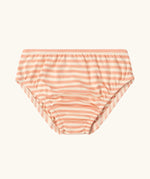 Pink and white striped pants from the Little Green Radicals organic cotton underwear in a 3 pack. Brief style pants.