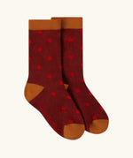 Little Green Radicals red flowers organic cotton children's socks in a  3 Pak.