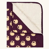 Little Green Radicals swans organic sherpa hooded baby blanket.