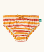 Little Green Radicals Sorbet Striped Reusable Swimming Nappy. Cream, Red and yellow stripes.