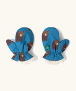 Little Green Radicals organic cotton sherpa-lined children's mittens with a  bears design. 