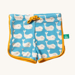 Little Green Radicals Blue Whales UPF 50+ Kids Recycled Swim Shorts