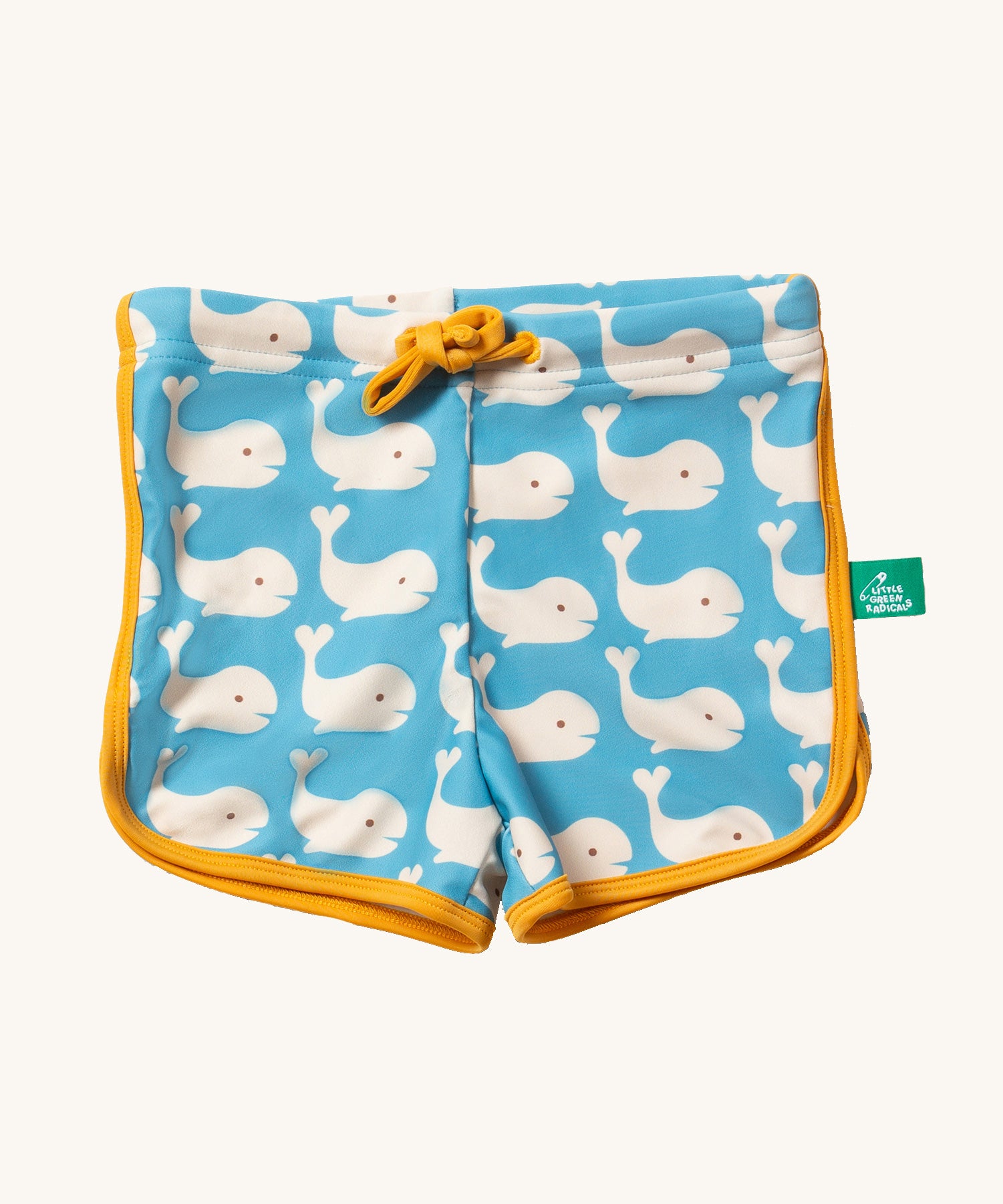 Little Green Radicals Blue Whales UPF 50+ Kids Recycled Swim Shorts
