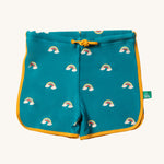 Little Green Radicals Teal Rainbows UPF 50+ Recycled Swim Shorts