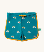 Little Green Radicals Teal Rainbows UPF 50+ Recycled Swim Shorts