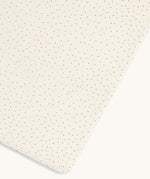 Little Green Sheep Organic Cot & Cot Bed Fitted Sheet in a linen rice print