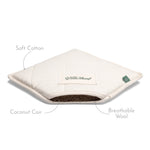 A view of a cut through of a Little Green Sheep Moses Basket Mattress