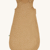Little Green Sheep Organic Baby Sleeping Bag 1.0 Tog in a Honey Rice print pictured on a plain background