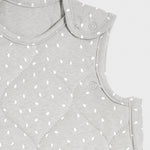 A close up of the shoulders on the dove rice print sleeping bag