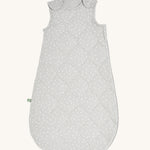 Little Green Sheep Organic Baby Sleeping Bag 2.5 Tog in a Dove Rice print pictured on a plain background