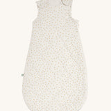 Little Green Sheep Organic Baby Sleeping Bag 2.5 Tog in a Linen Rice print pictured on a plain background