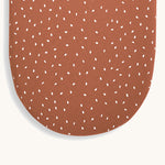 Little Green Sheep Organic Moses Basket Jersey Fitted Sheet in terracotta rice print