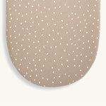 Little Green Sheep Organic Moses Basket Jersey Fitted Sheet in truffle rice print