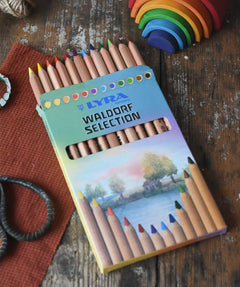 Lyra 12 Super Ferby Waldorf coloured triangular shaped pencils set.