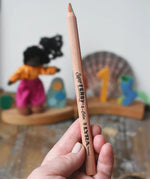 Lyra super Ferby 4 colour triangular rainbow pencil in an adult's hand.