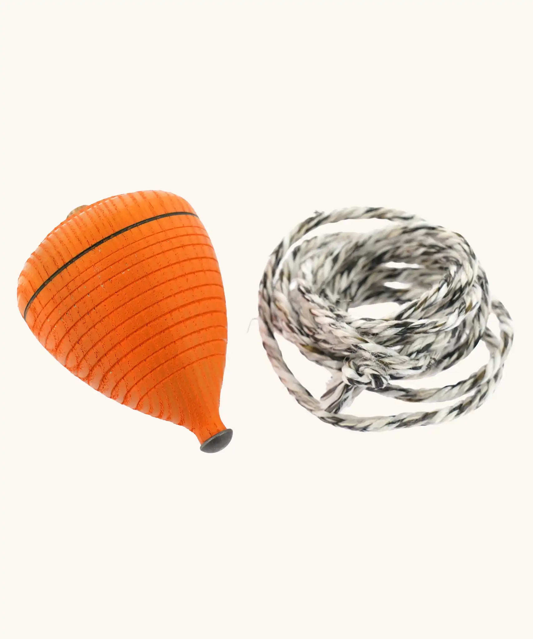 Mader Kreiselmanufaktur Coloured Profi Throw Wooden Spinning Top in orange. Colour is chosen at random.