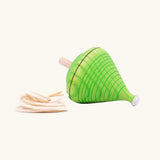 Mader Kreiselmanufaktur Coloured Profi Throw Wooden Spinning Top in green. Colour is chosen at random.