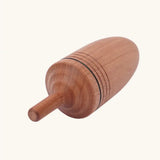 Back of the Mader Kreiselmanufaktur Natural wooden Thunderbolt Spinning Top.