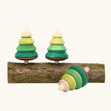 Mader Kreiselmanufaktur 3 Tree Spinning Tops On Branch.