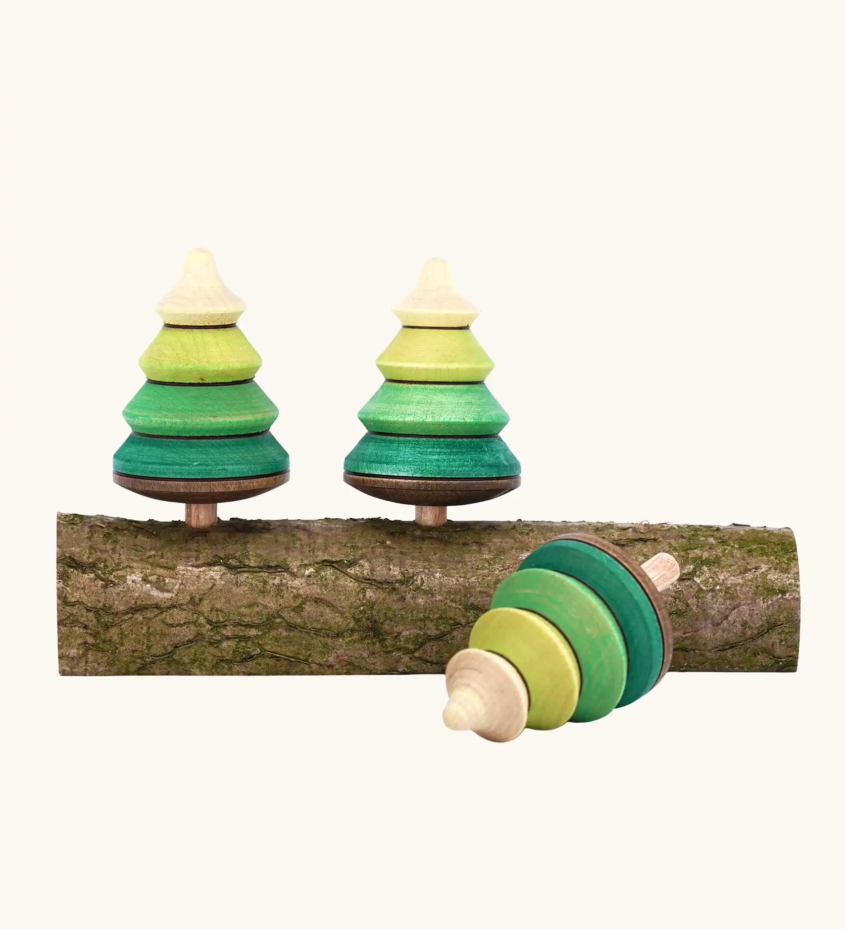 Mader Kreiselmanufaktur 3 Tree Spinning Tops On Branch.