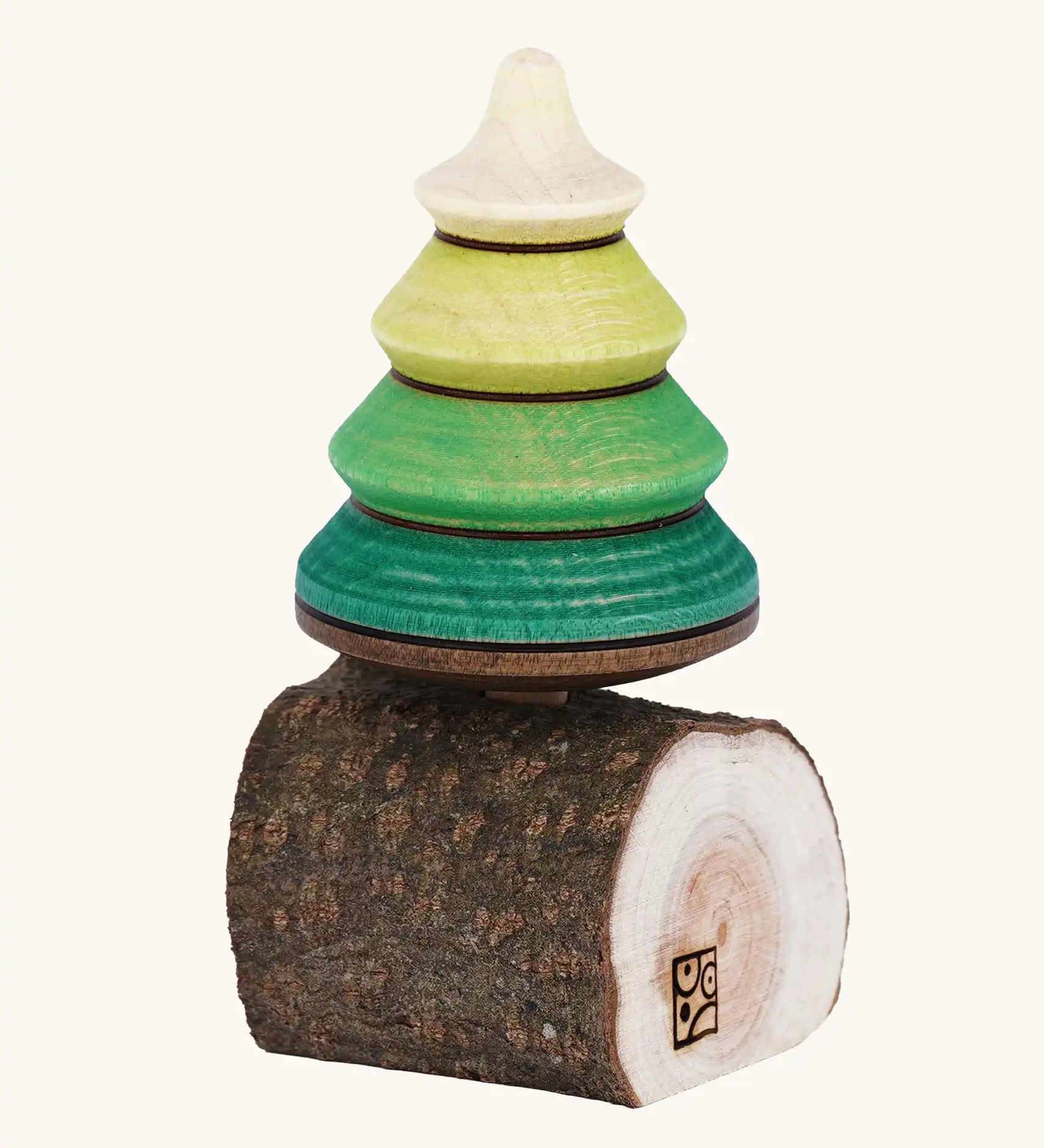 Mader Kreiselmanufaktur Tree Spinning Top On Branch wooden toy. 