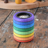 Mader Rainbow Kaleidoscope placed on a desk in the Babipur playroom. 