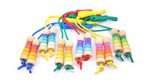 Mader handmade traditional wooden skipping ropes in different hand painted stripe designs and colourful ropes.