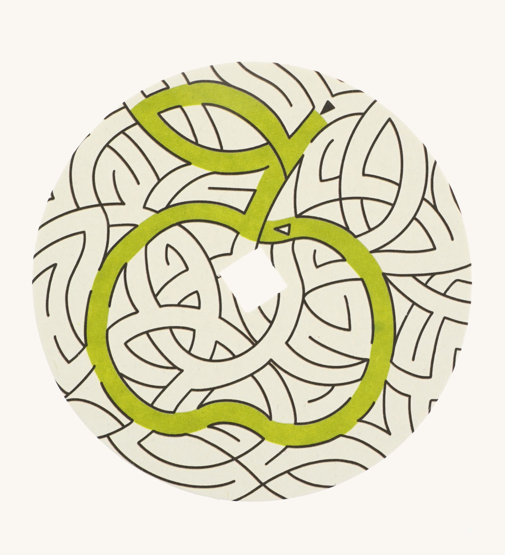 The 'maze' design cardboard panel to go on the Mader spinning top