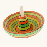 Mader Kreiselmanufaktur Sombrero Spinning Top with a Summer stripe design.