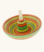 Mader Kreiselmanufaktur Sombrero Spinning Top with a Summer stripe design.