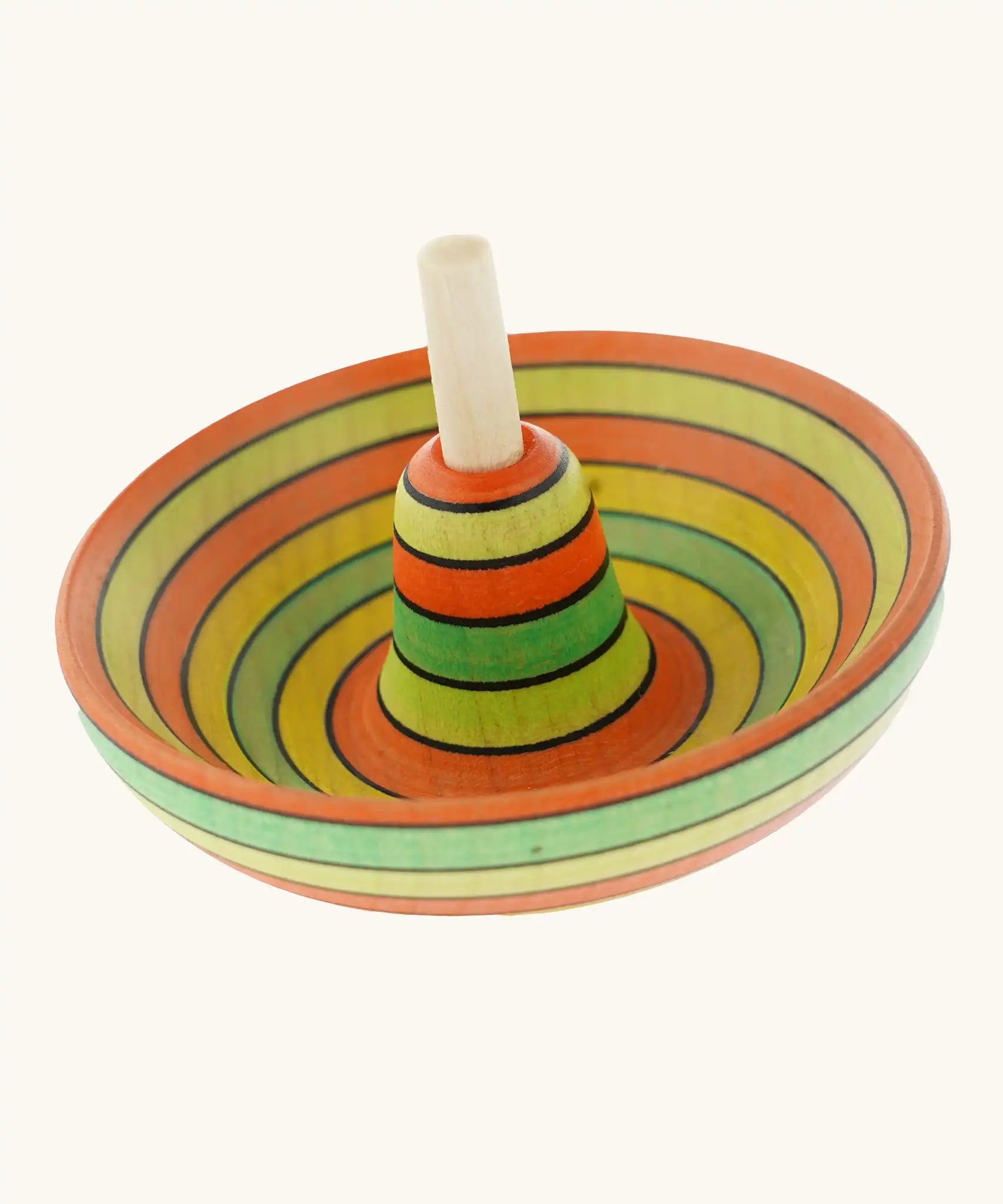 Mader Kreiselmanufaktur Sombrero Spinning Top with a Summer stripe design.