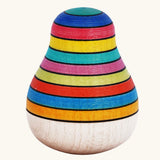 Mader Striped Roly-Poly Pear handmade wooden toy.