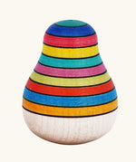 Mader Striped Roly-Poly Pear handmade wooden toy.