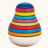 Mader Striped Roly-Poly Pear handmade wooden toy.