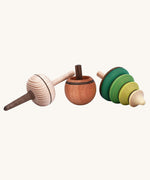 Mader The 3 Baldufinos wooden spinning top set. 