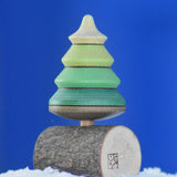 A Mader Tree Spinning Top On Branch placed on a snow covered surface outdoors in the Babipur garden. 
