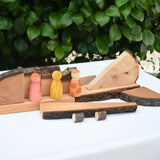 Plane created using the Magic Wood Eco Blocks Big Box 70 piece set with Grapat wild crew Nins placed on ot.