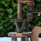 Close up of the logs from the Magic Wood Eco Blocks in a 22 piece set stacked on top of each other.