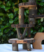 Close up of the logs from the Magic Wood Eco Blocks in a 22 piece set stacked on top of each other.