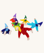 Magic Wood set of Six pose-able Felt Elves.