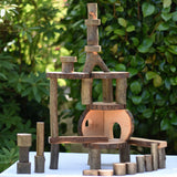 Building created using the pieces from Magic Wood oiled ecoBlocks 36 piece set.